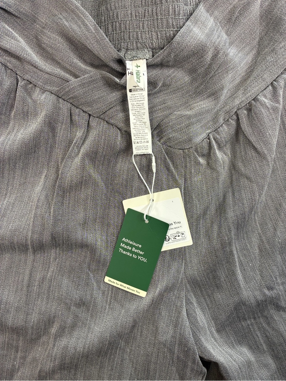 Halara Women’s L Gray Wide Leg High Waist Crossover Palazzo Pants NWT - Picture 6 of 8
